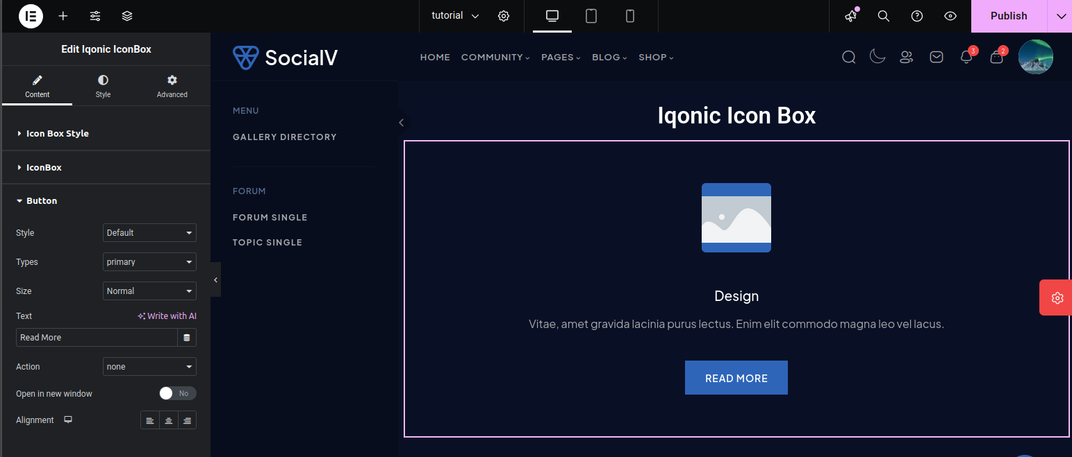 Iqonic IconBox Widget
